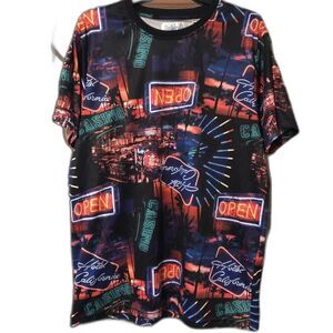 Fresh Prints of Bel-Air Shirt Large Las Vegas Neon Casino Hotel California Tee